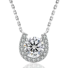 1.0 Carats VVS1 Moissanite Pendant Necklace for Women 0387