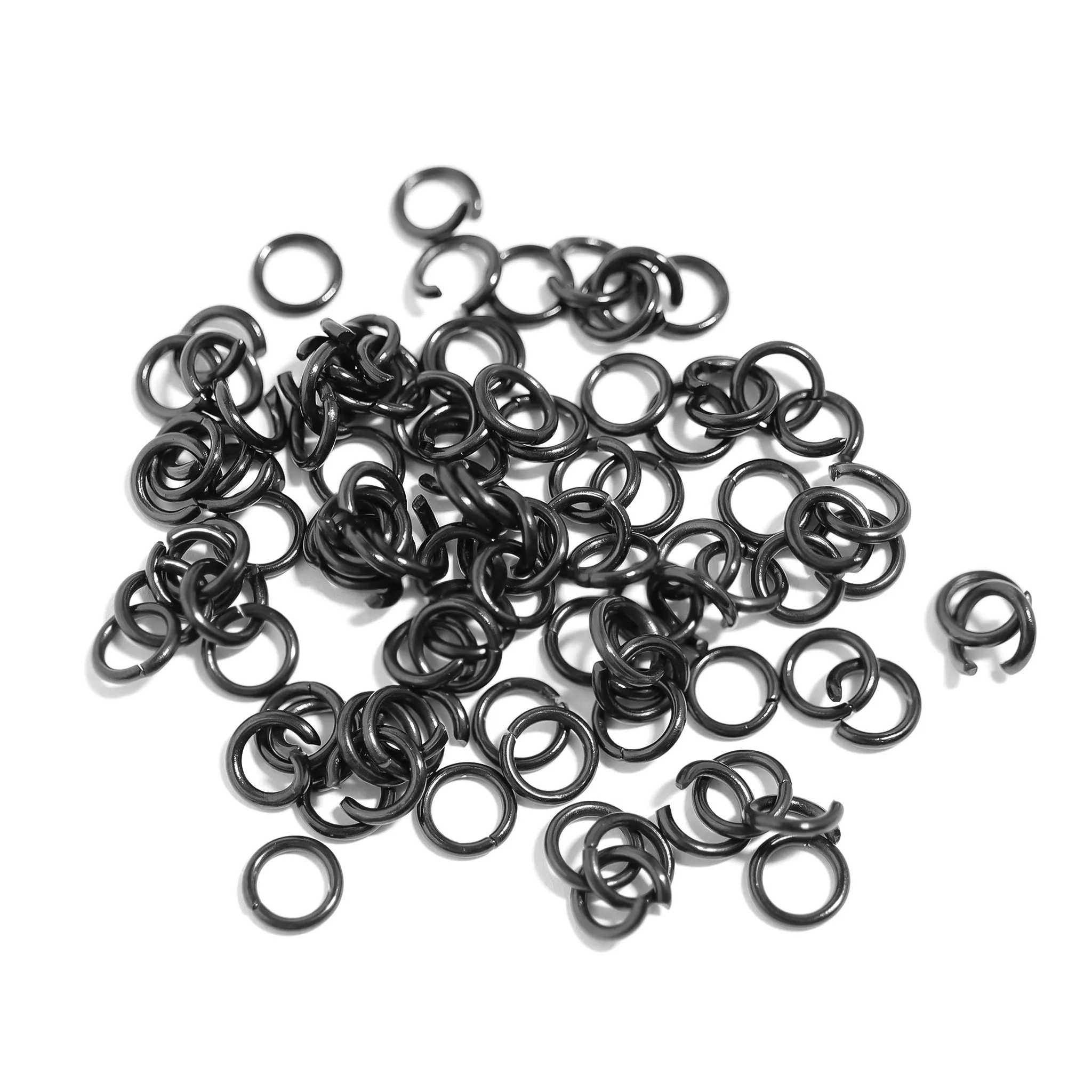 100 Pack Stainless Steel Black Open Jump Rings / ENC0024