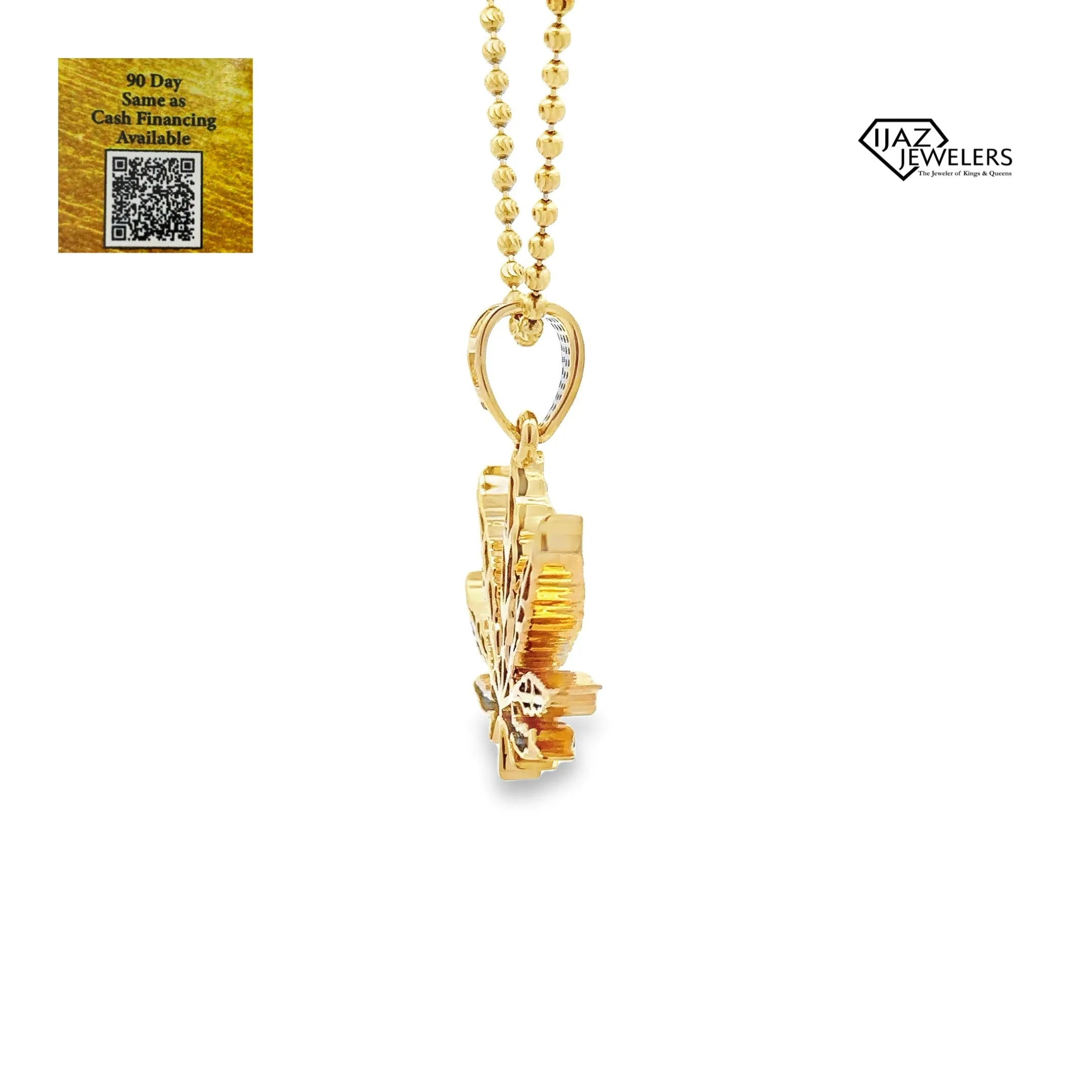 10K Gold 0.52 CTW Diamond MJ Leaf Charm