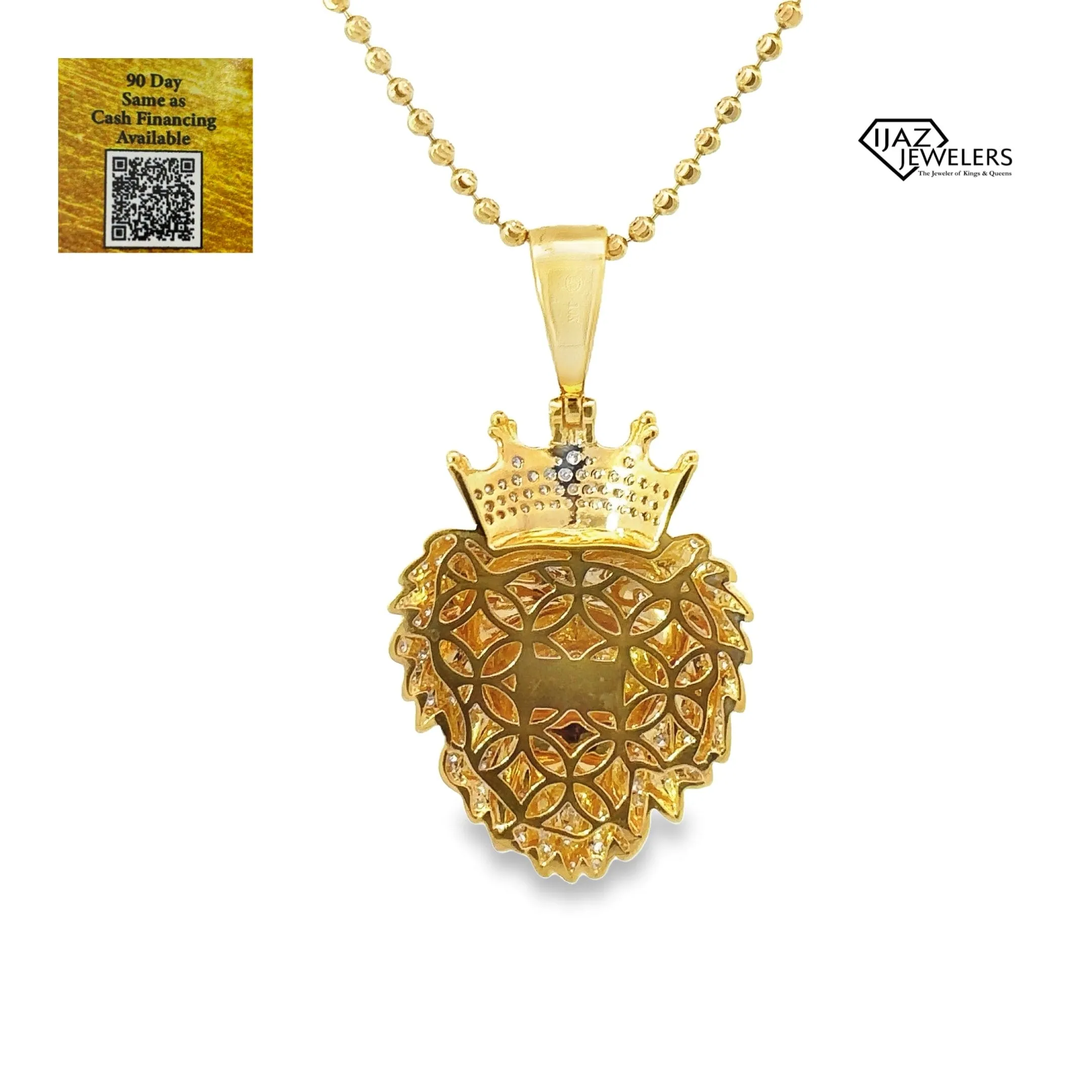 10K Gold 0.85 CTW Diamond Lion Charm