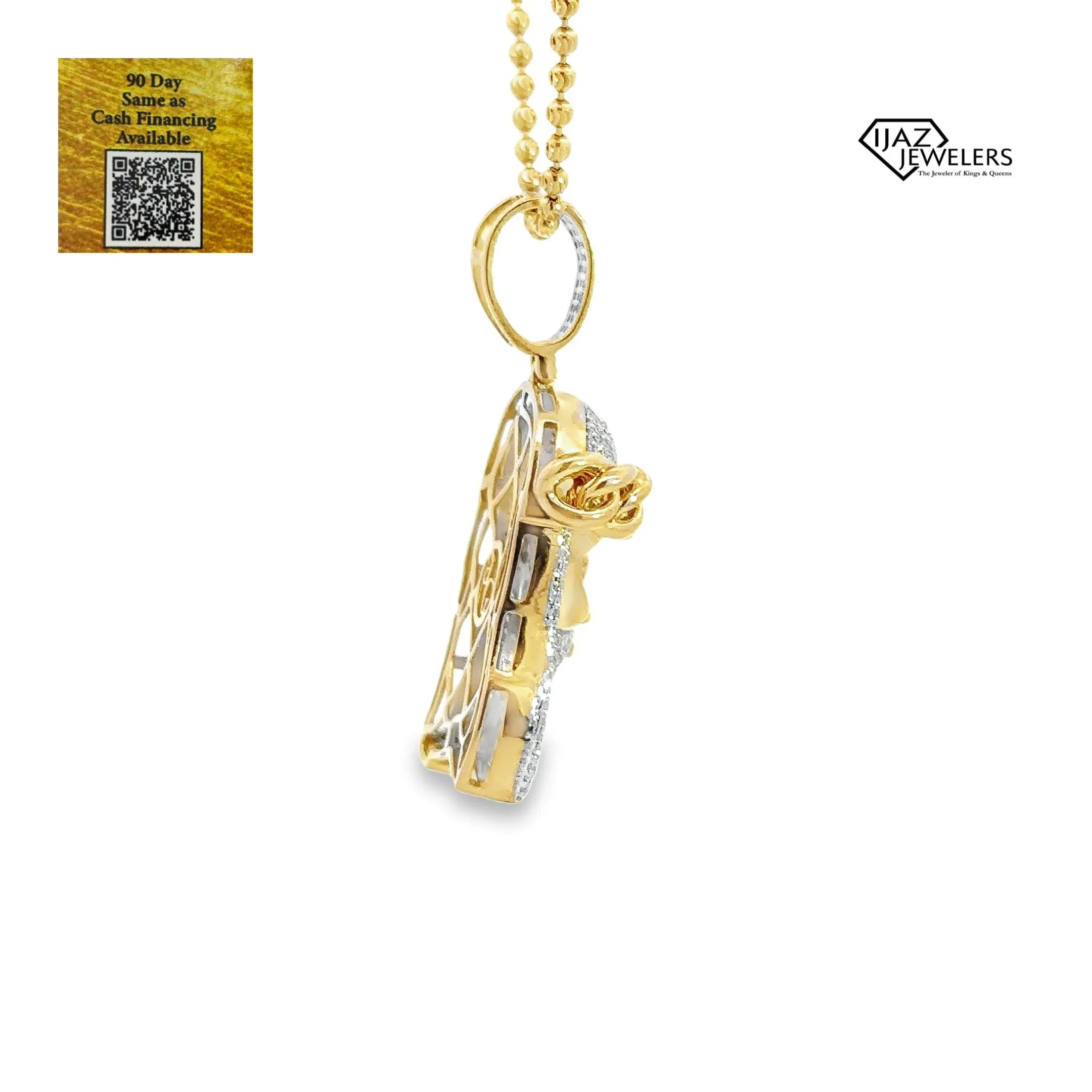 10K Gold 0.98 CTW diamond Jesus Charm