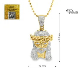 10K Gold 0.98 CTW diamond Jesus Charm