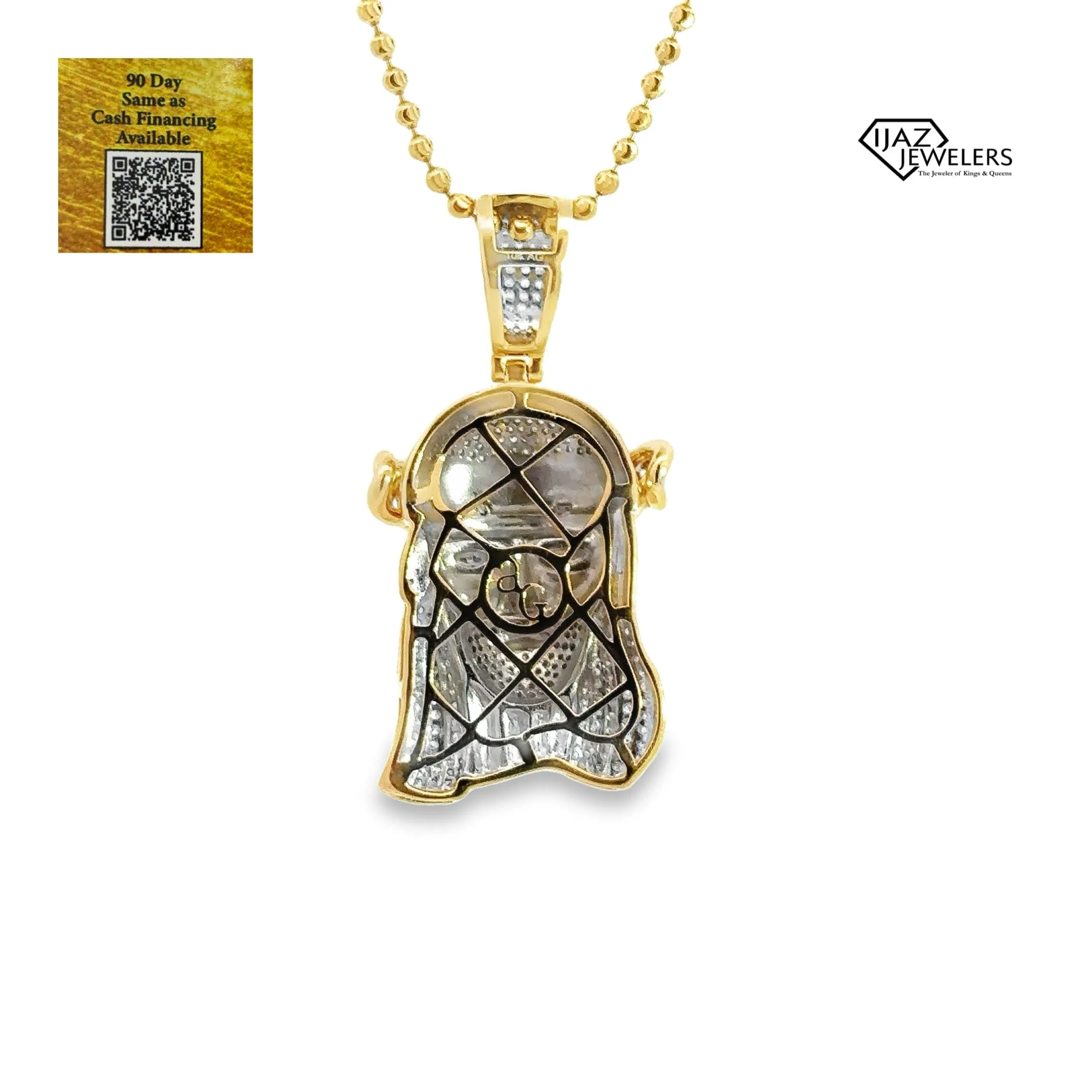 10K Gold 0.98 CTW diamond Jesus Charm