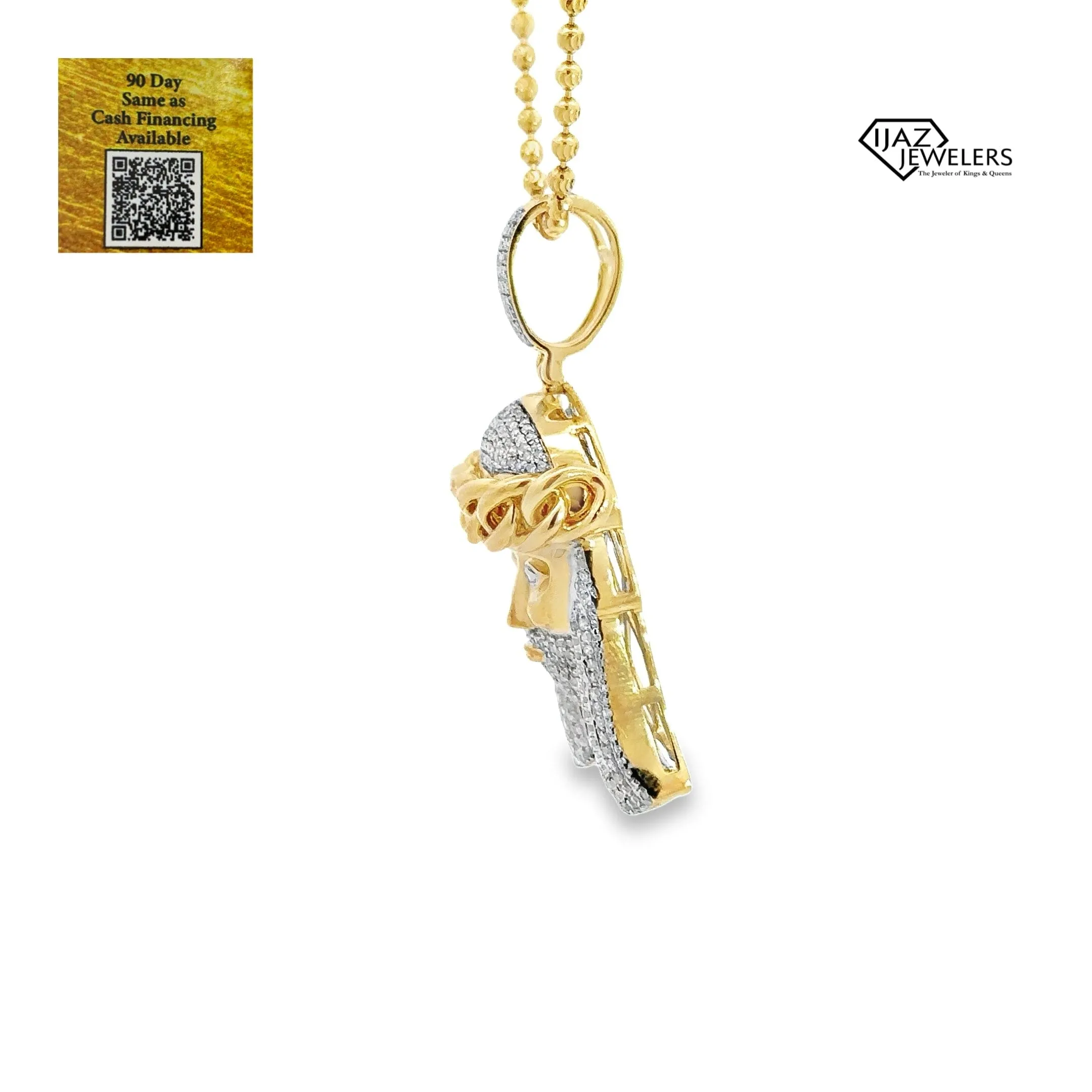 10K Gold 0.98 CTW diamond Jesus Charm