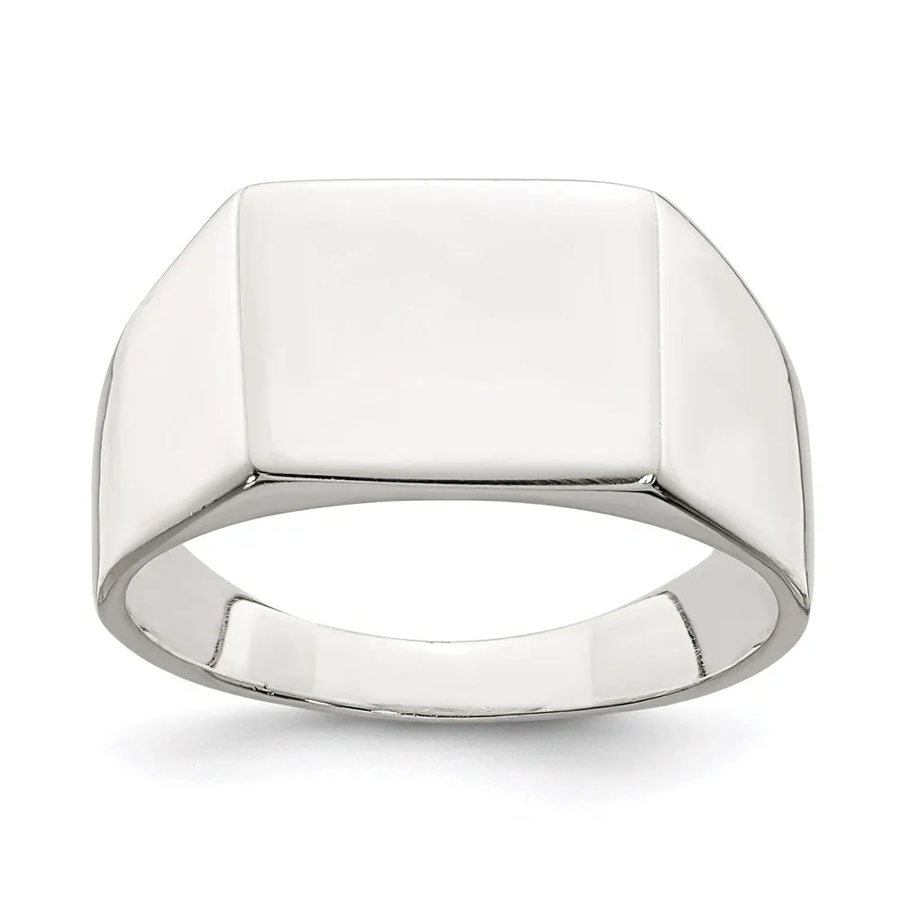 11x9mm Solid Back Signet Ring in Sterling Silver