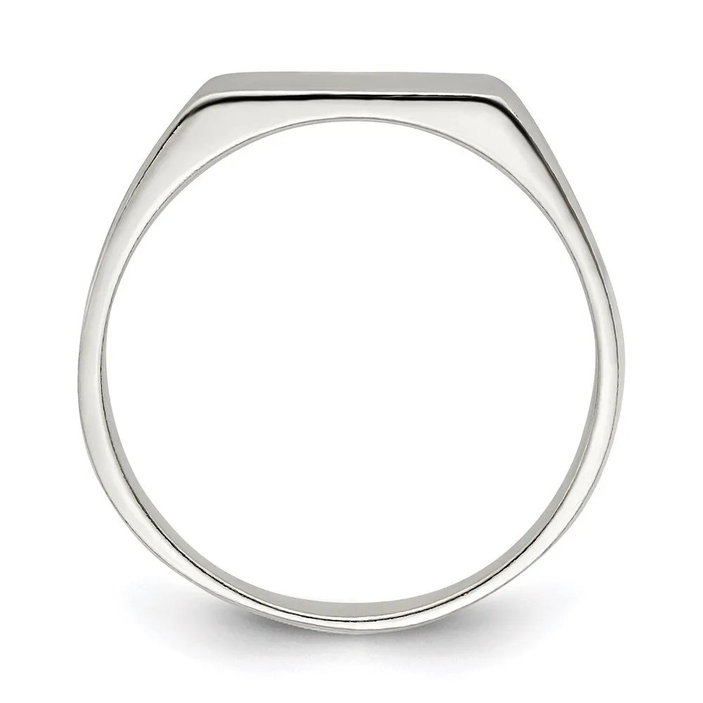 11x9mm Solid Back Signet Ring in Sterling Silver