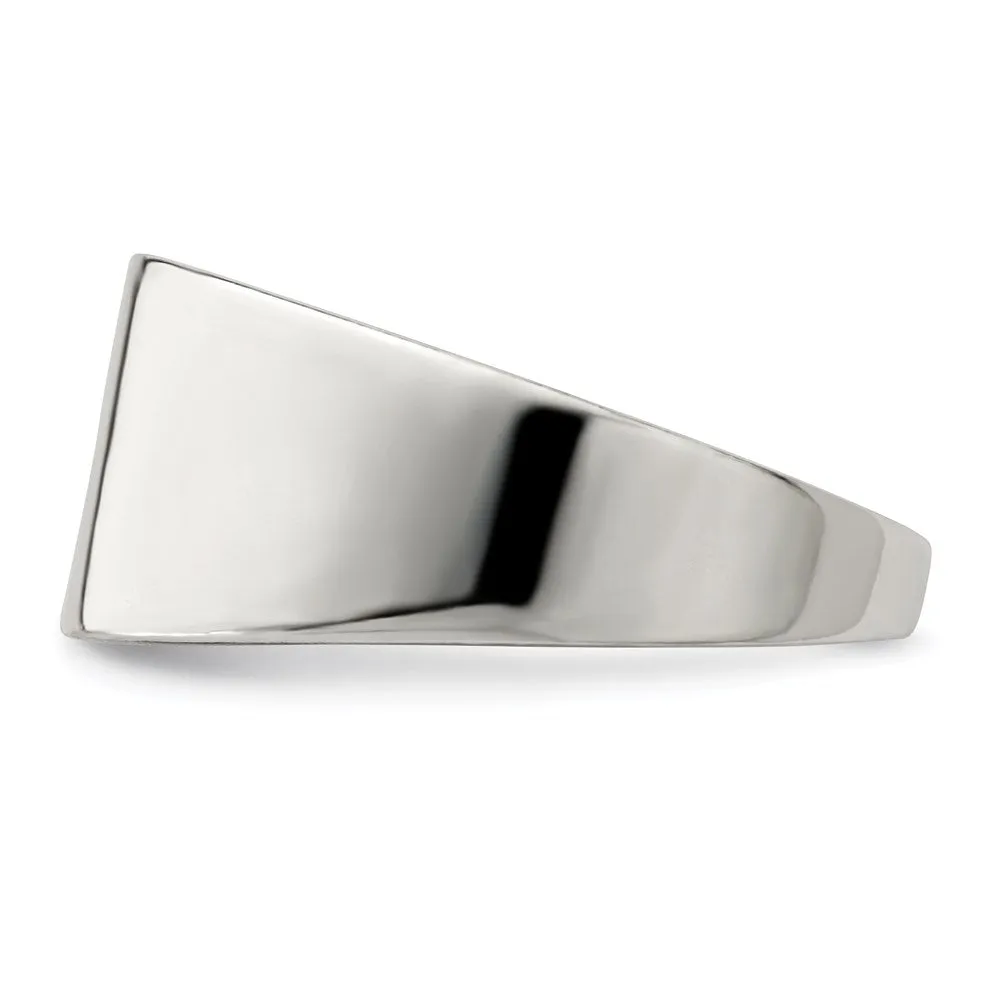 11x9mm Solid Back Signet Ring in Sterling Silver