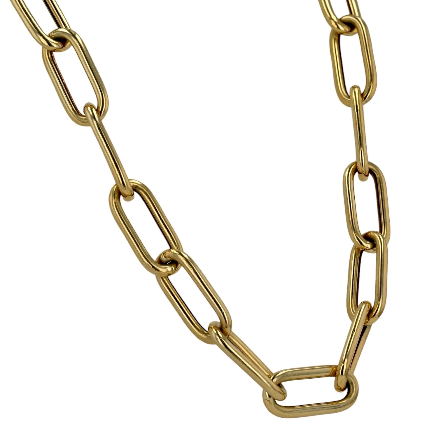 14k yellow gold large paperclip choker