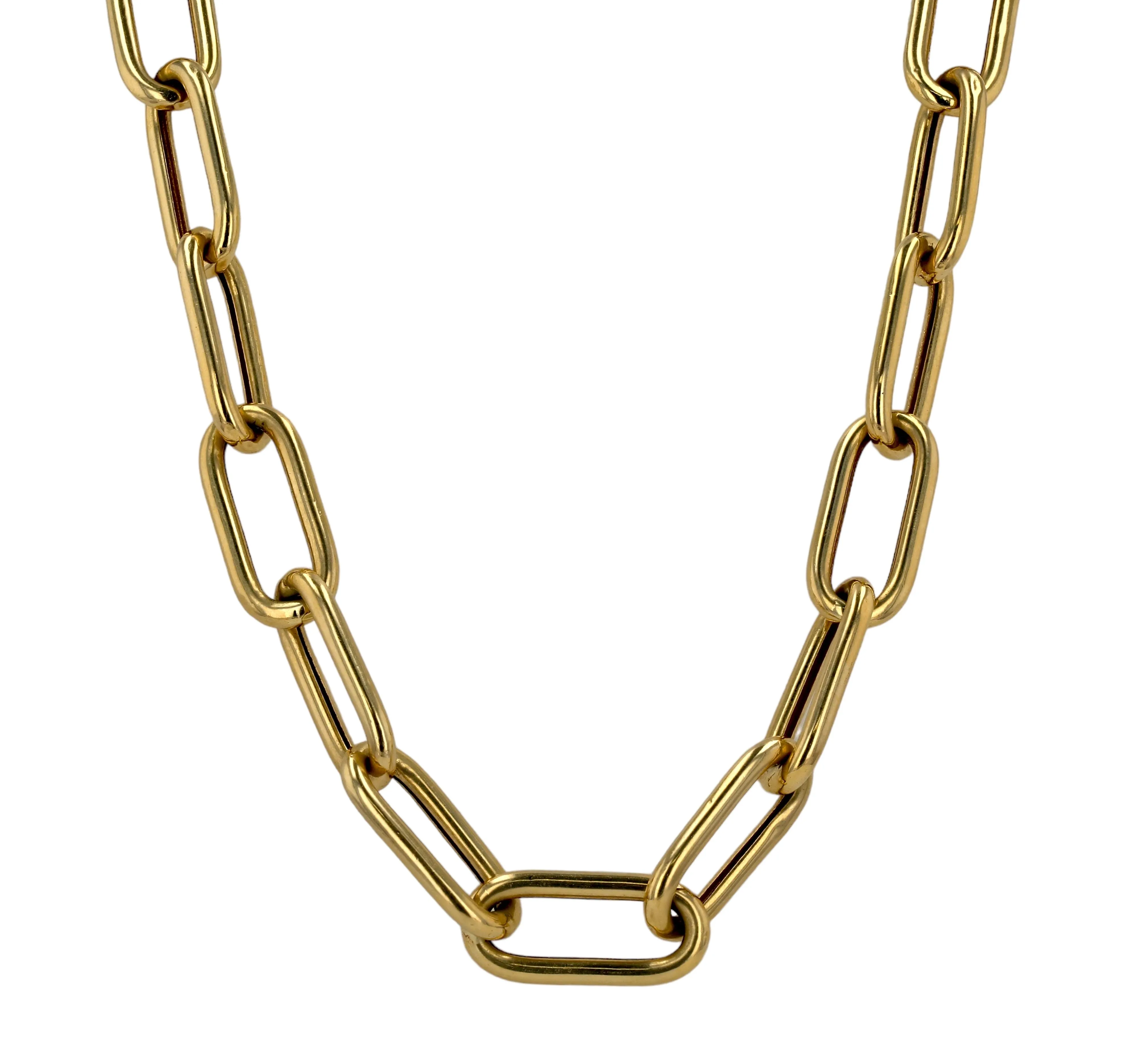 14k yellow gold large paperclip choker