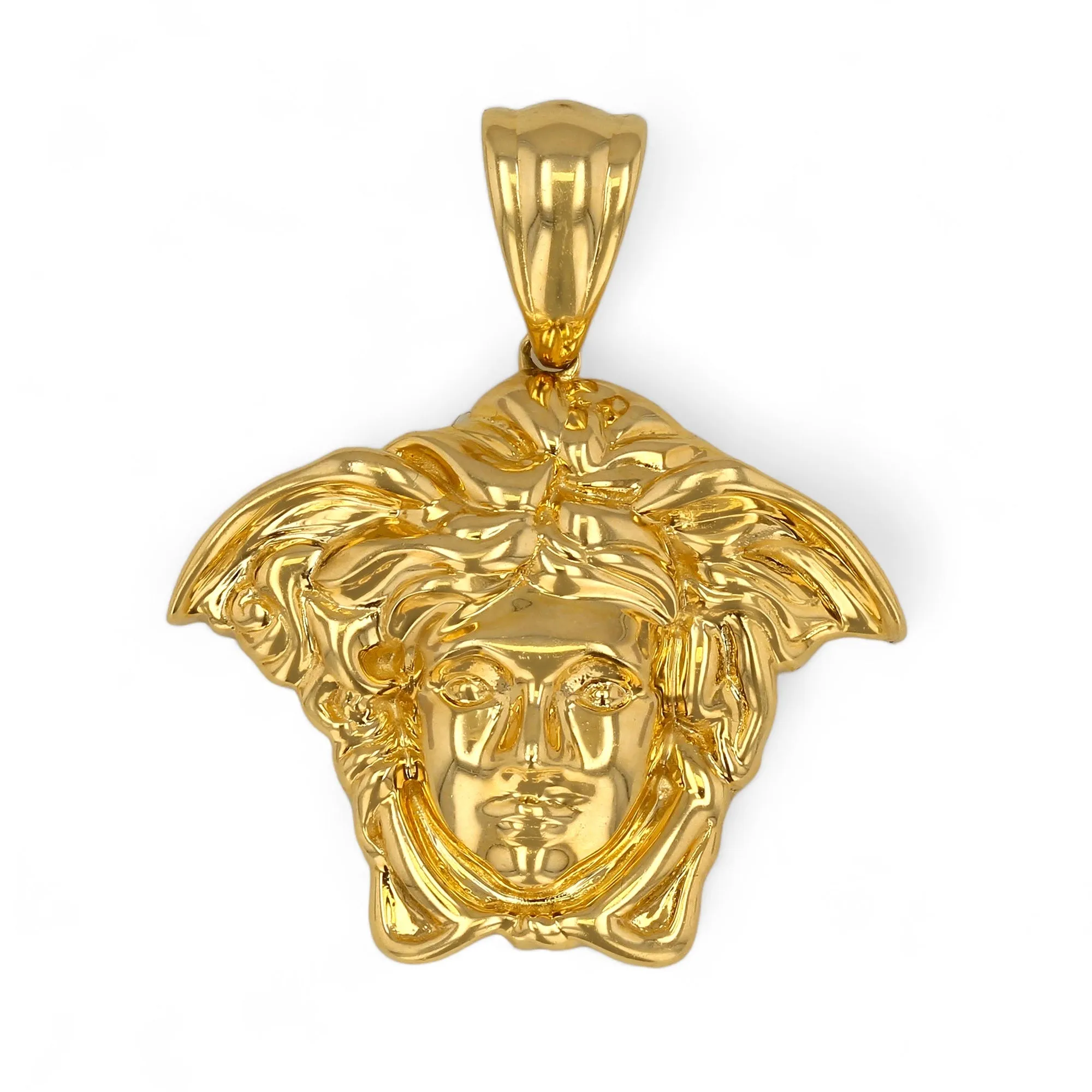 14K Yellow gold medusa pendant-322368