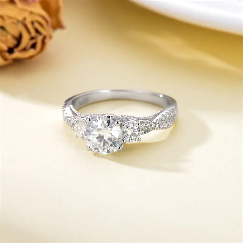 1.5 Carat (ctw) Moissanite Engagement Rings for Women 10K/14K/18K gold Ring Moissanite Rings