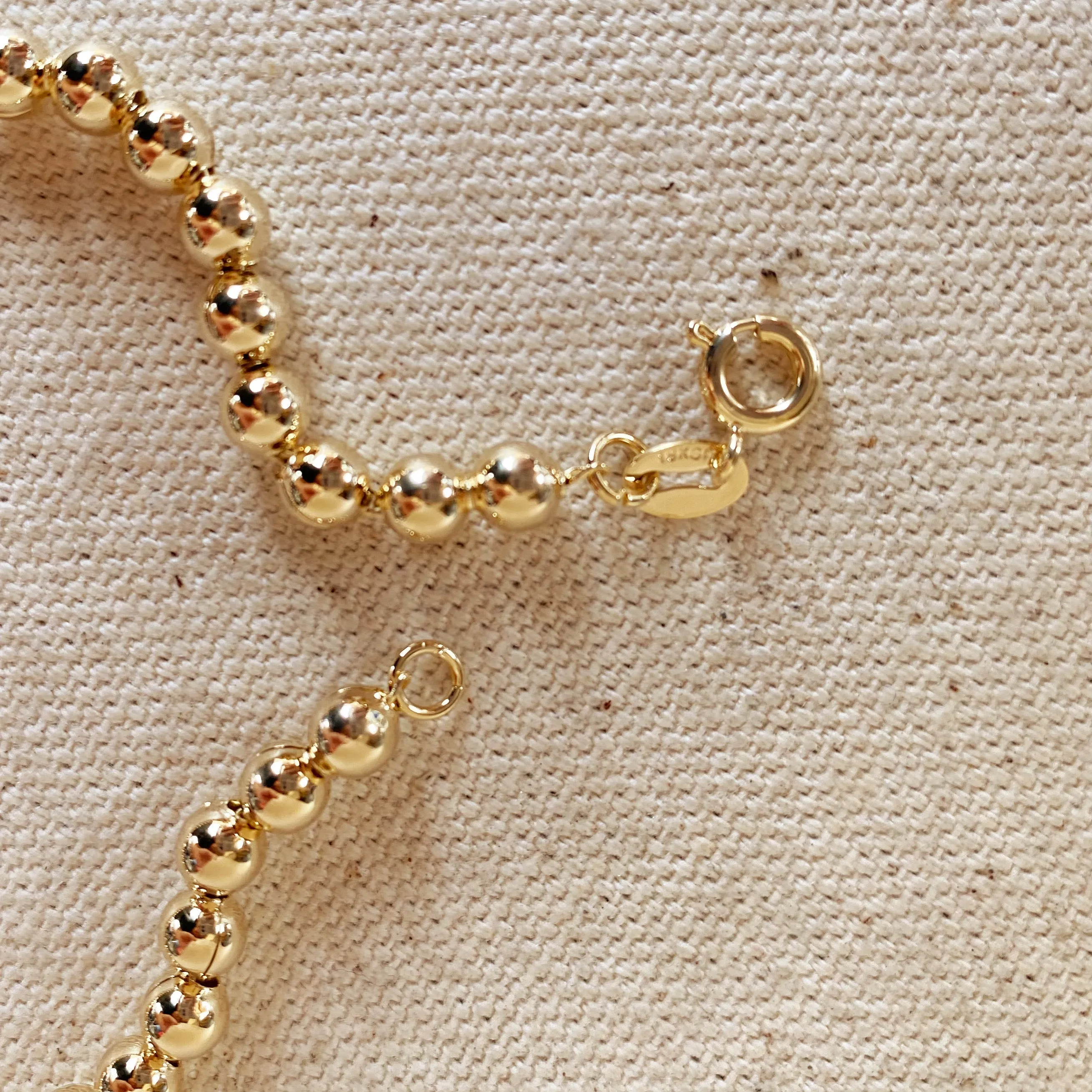 18k Gold Filled 4.5 mm Beaded Bracelet