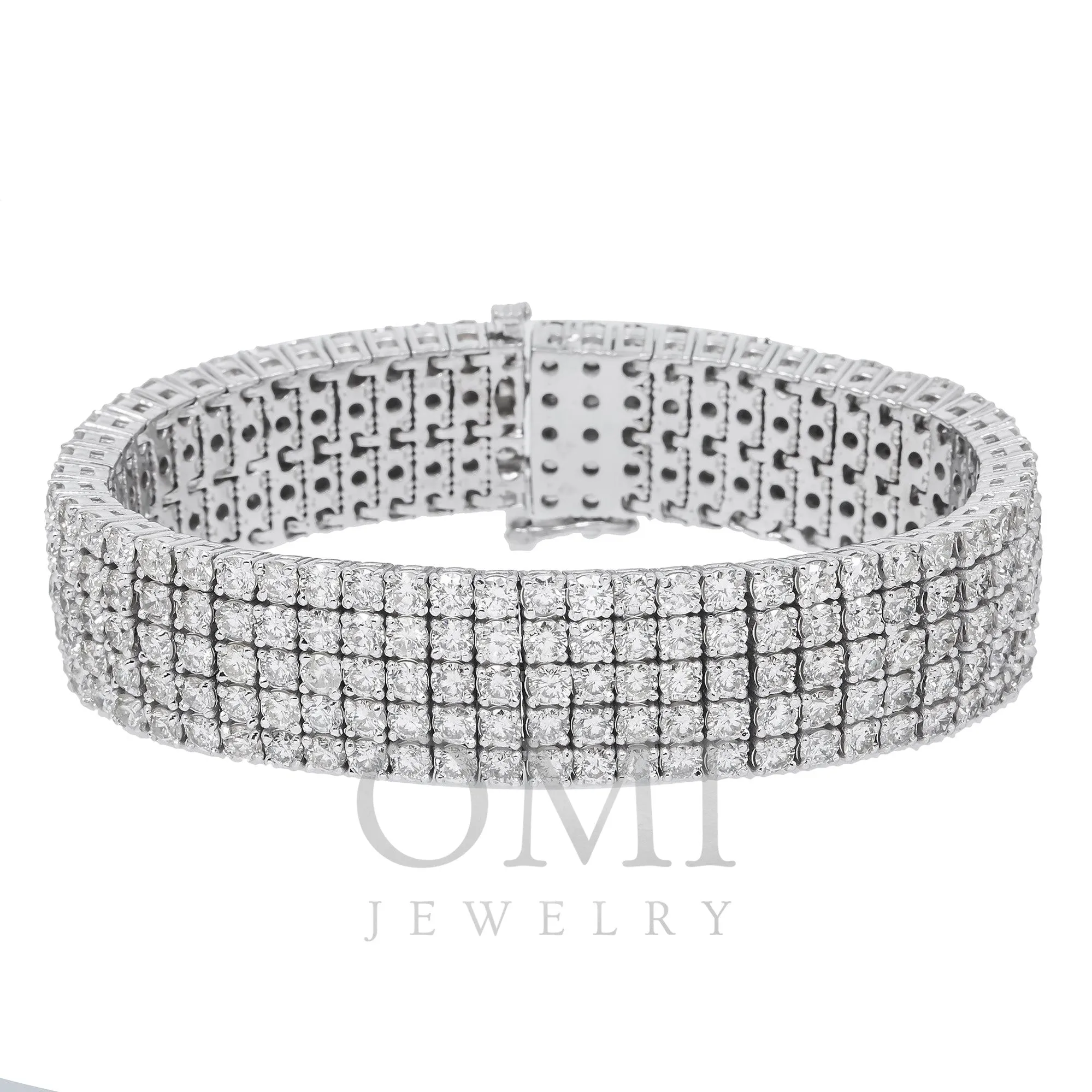 18K GOLD ROUND DIAMOND MULTI-ROW TENNIS BRACELET