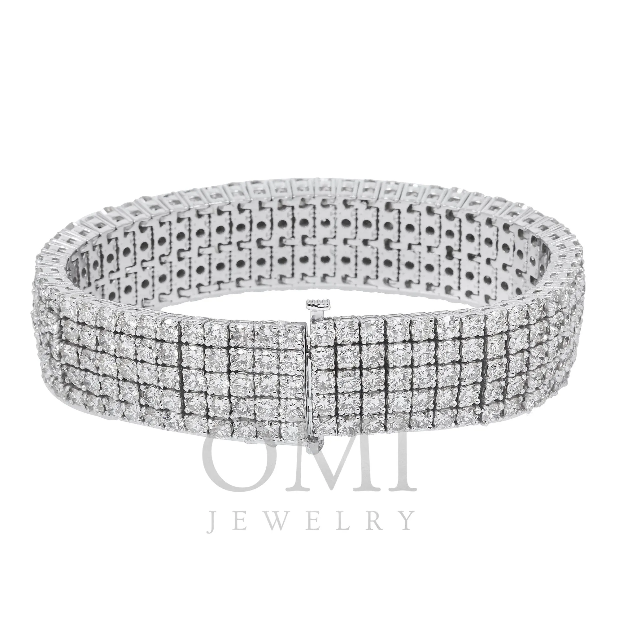 18K GOLD ROUND DIAMOND MULTI-ROW TENNIS BRACELET