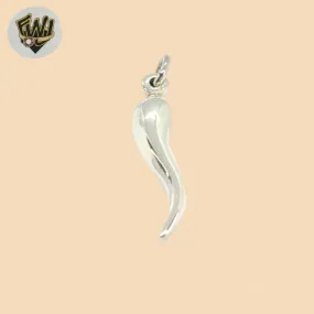 (2-1199) 925 Sterling Silver - Plain Horn Pendants.