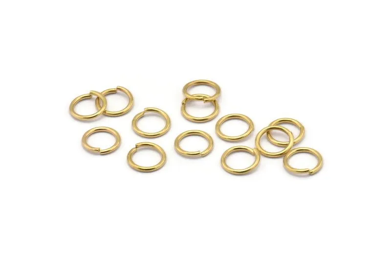 8mm Jump Ring - 100 Raw Brass Jump Rings (8x1mm) A0369