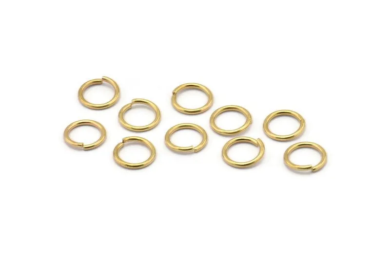 8mm Jump Ring - 100 Raw Brass Jump Rings (8x1mm) A0369