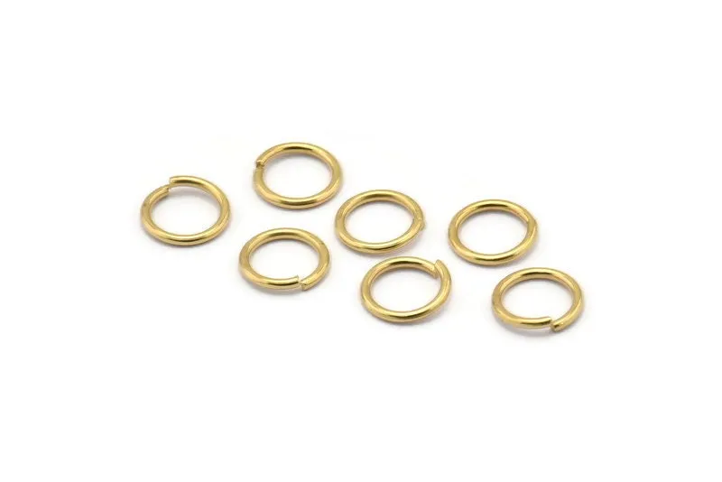 8mm Jump Ring - 100 Raw Brass Jump Rings (8x1mm) A0369