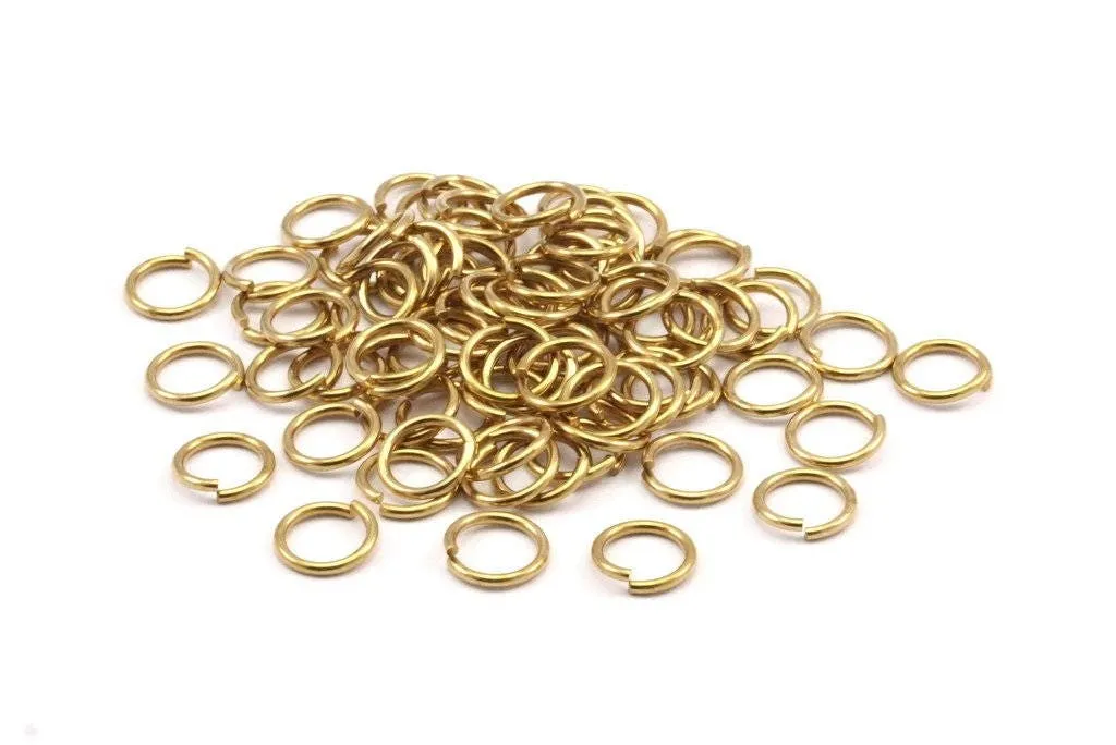 8mm Jump Ring - 100 Raw Brass Jump Rings (8x1mm) A0369