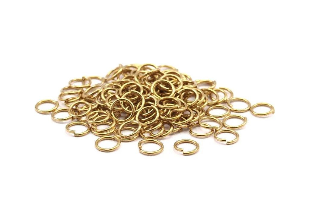 8mm Jump Ring - 100 Raw Brass Jump Rings (8x1mm) A0369