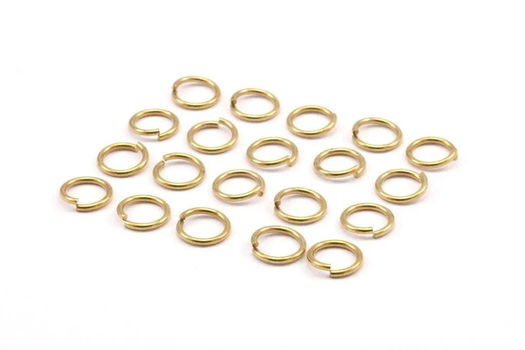 8mm Jump Ring - 100 Raw Brass Jump Rings (8x1mm) A0369