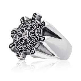 925 Sterling Silver Open Cut Helm of Awe Ring