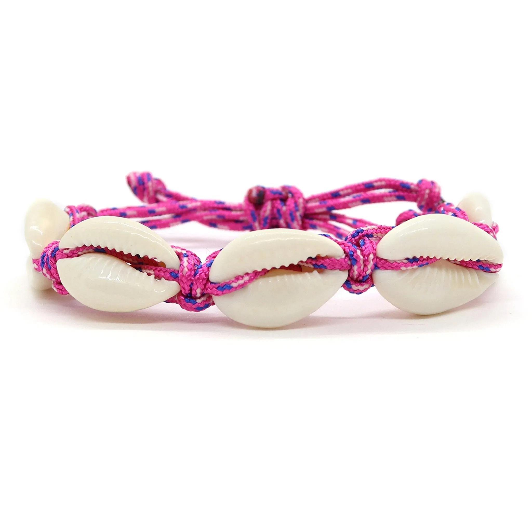 Adjustable Braided Paracord Cowrie Shell Bracelet