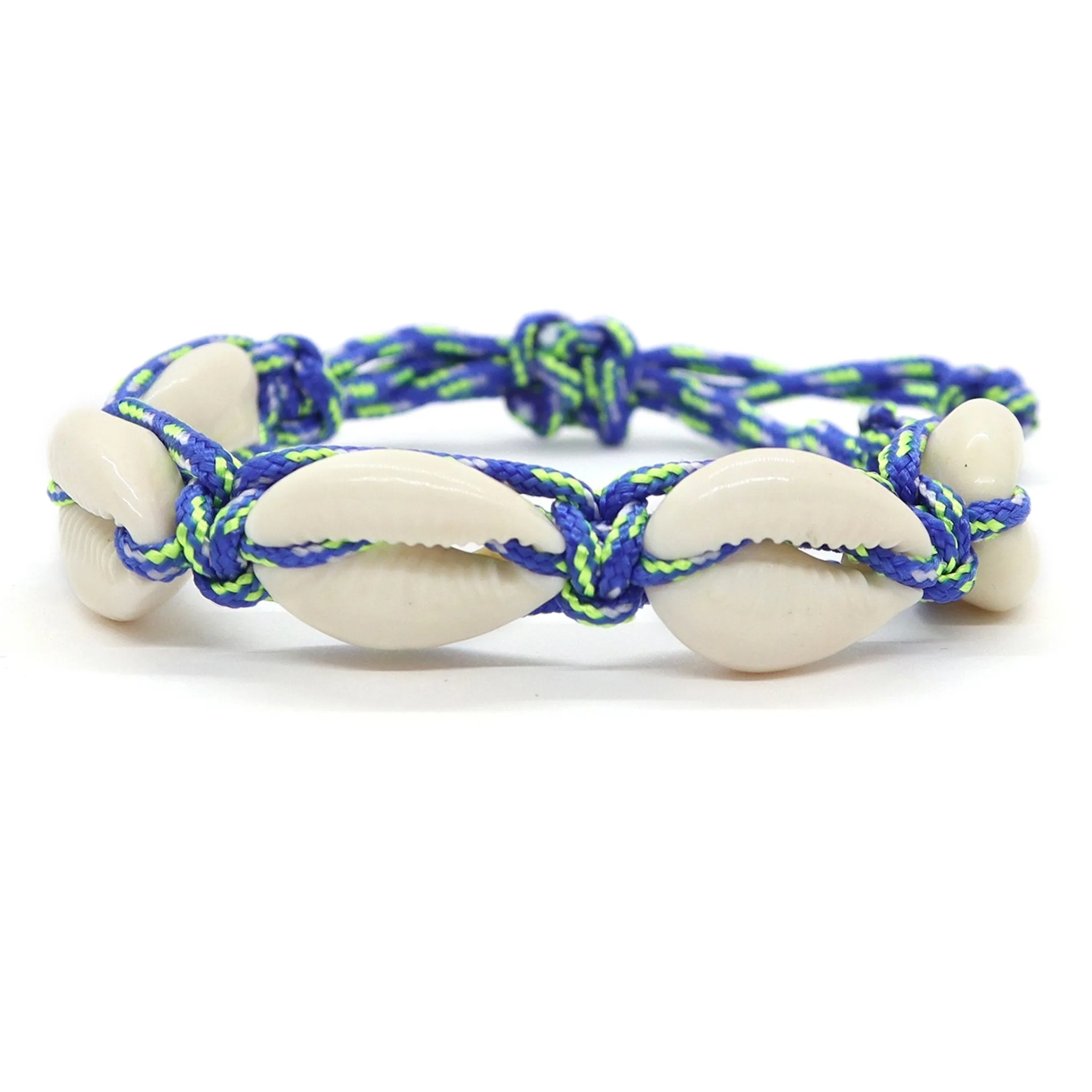 Adjustable Braided Paracord Cowrie Shell Bracelet