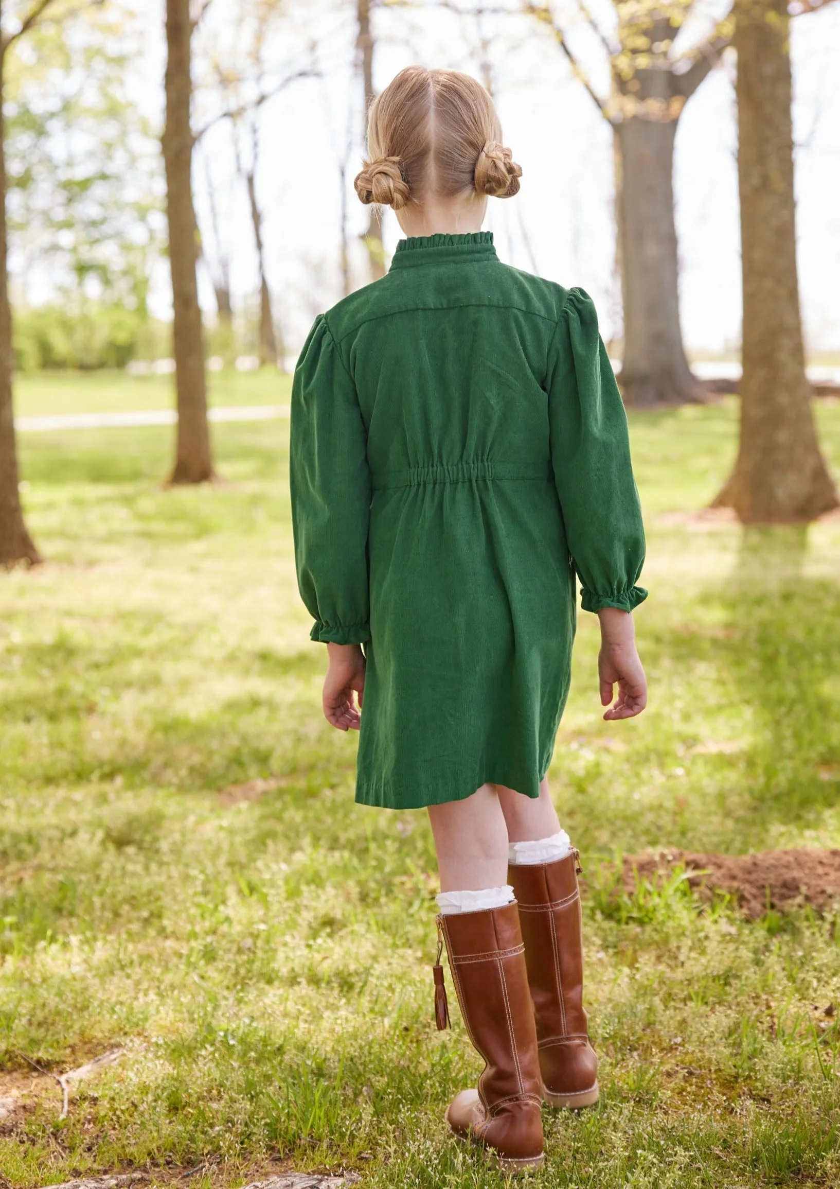 Allie Dress - Hunter Green Corduroy