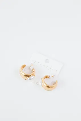 Aylin Pearl Accent Hoop Earrings, Gold