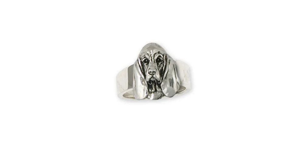 Basset Hound Ring Jewelry Sterling Silver Handmade Dog Ring BAS3-R