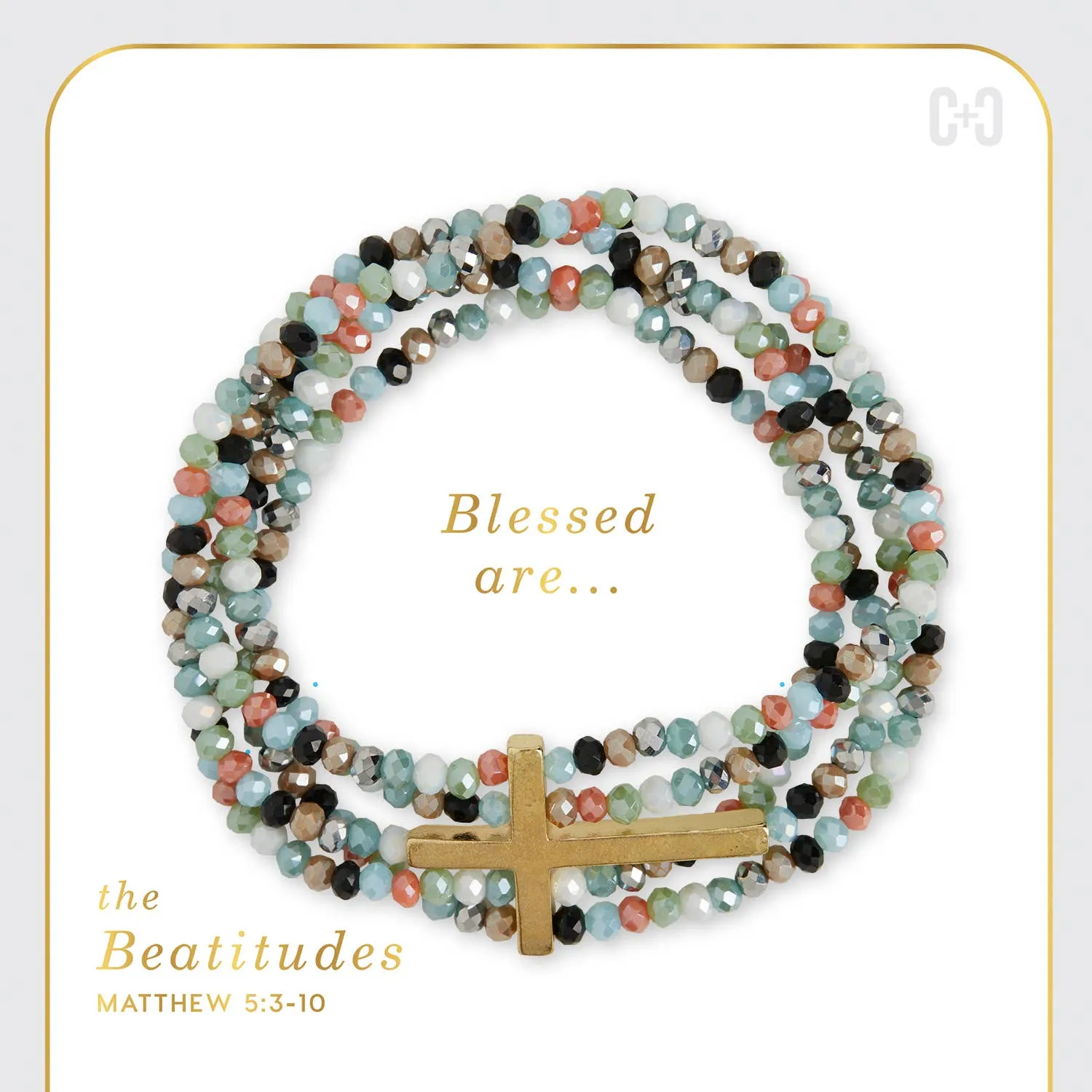 Beaditudes Cross Bracelet in Gold