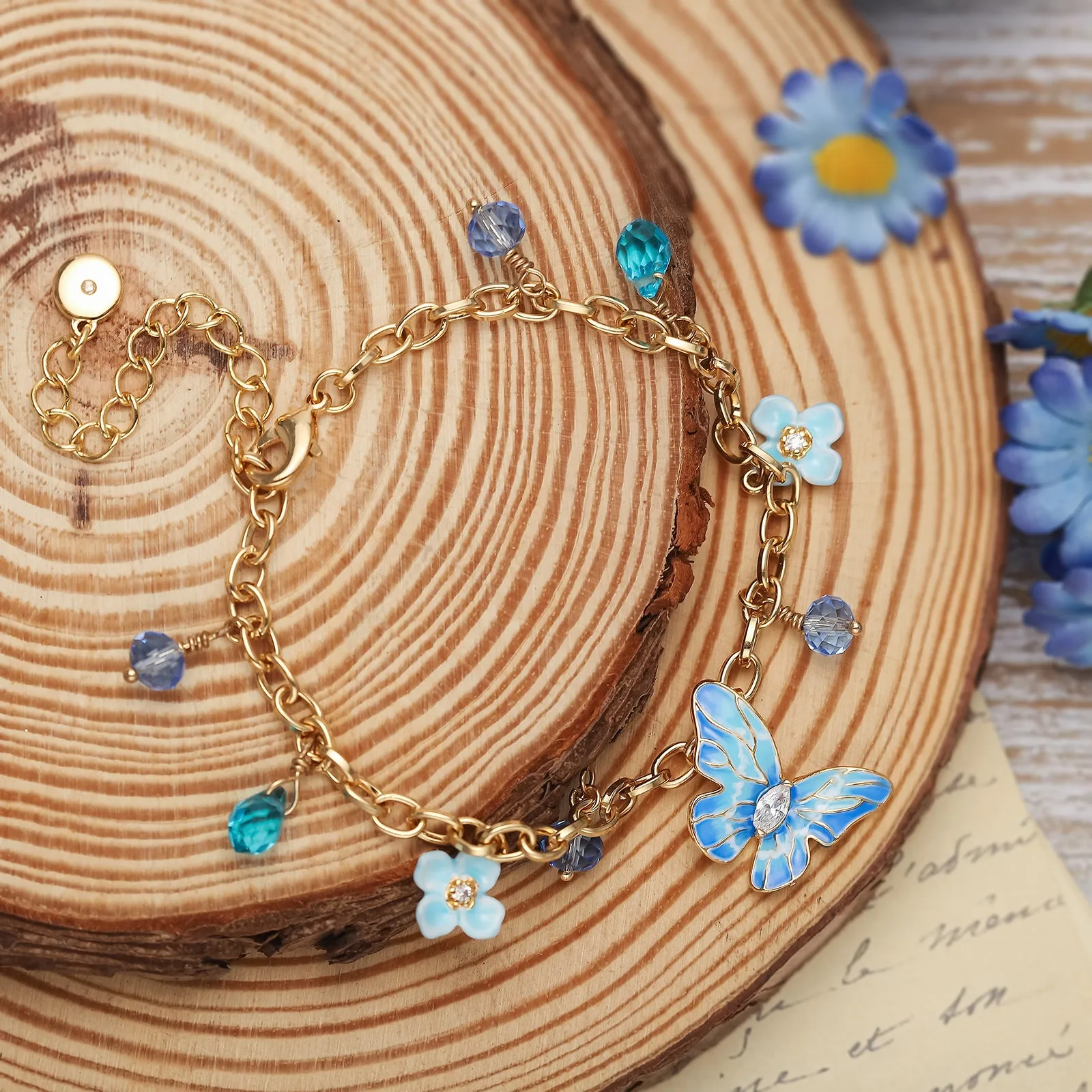 Blue Morpho Butterfly Bracelet