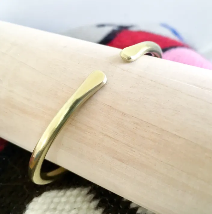 Bonnie Bracelet :: Thick Hand Forged Brass Cuff