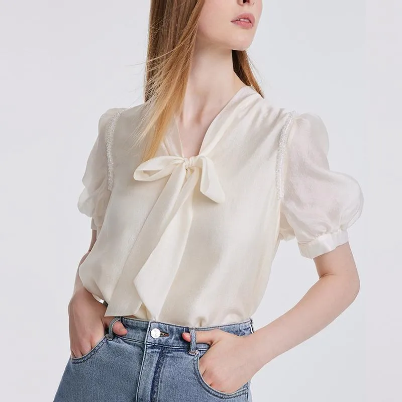 Bow Tie Ribbon Blouse