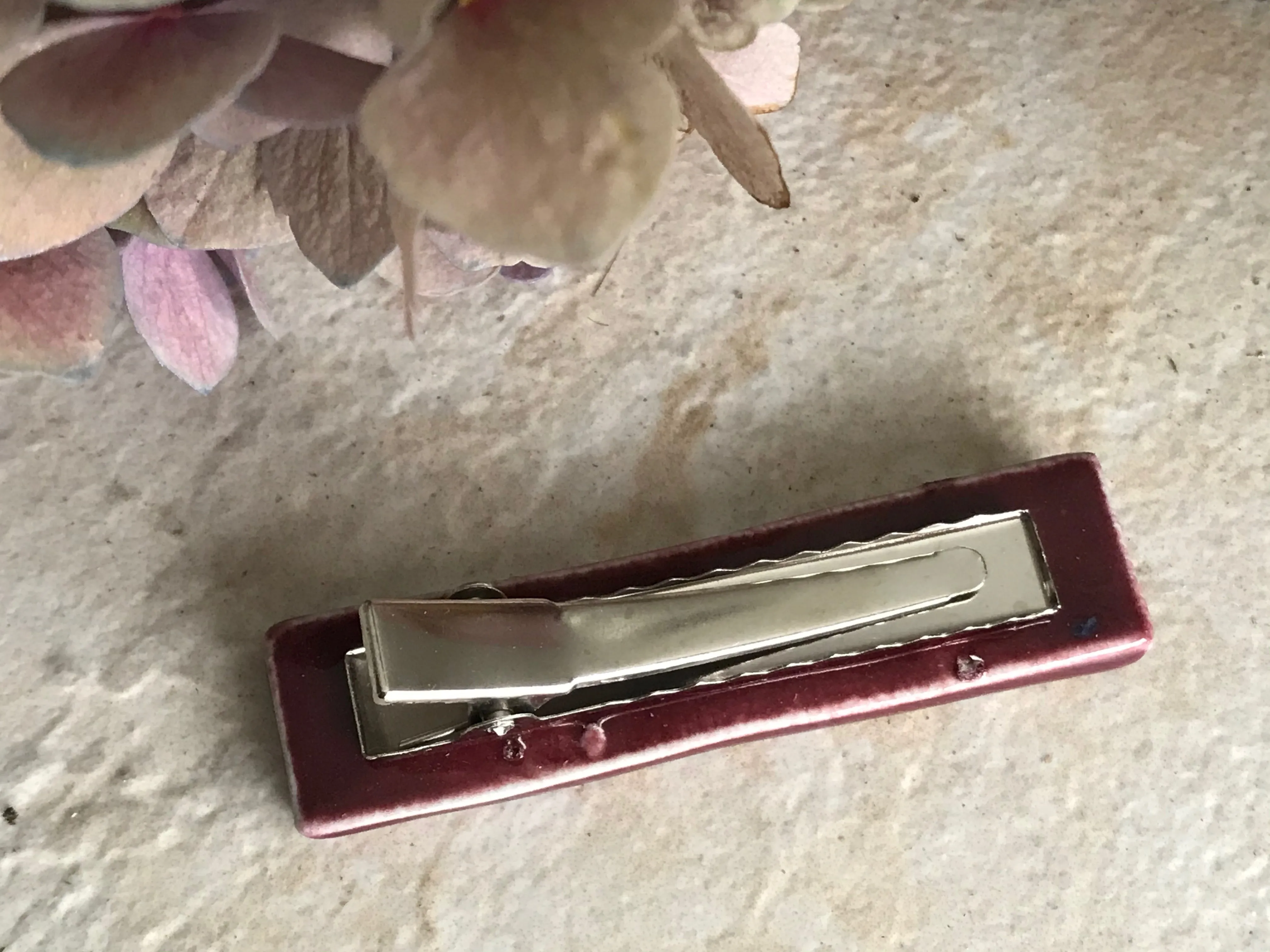 Burgundy Handmade Artisan Barrette - Alligator Clip