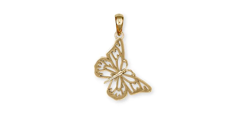 Butterfly Pendant Jewelry 14k Gold Handmade Butterfly Pendant BY1-PG