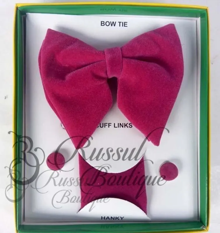 Butterfly Velvet Bow Tie |Pink