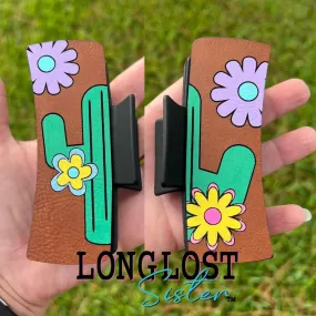 Cactus Flowers Hand Painted Hair Claw Clip