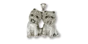 Cairn Terrier Pendant Jewelry Sterling Silver Handmade Dog Pendant CNWT21-P