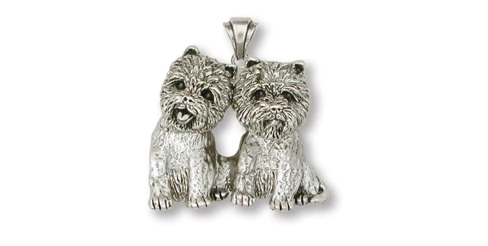 Cairn Terrier Pendant Jewelry Sterling Silver Handmade Dog Pendant CNWT21-P