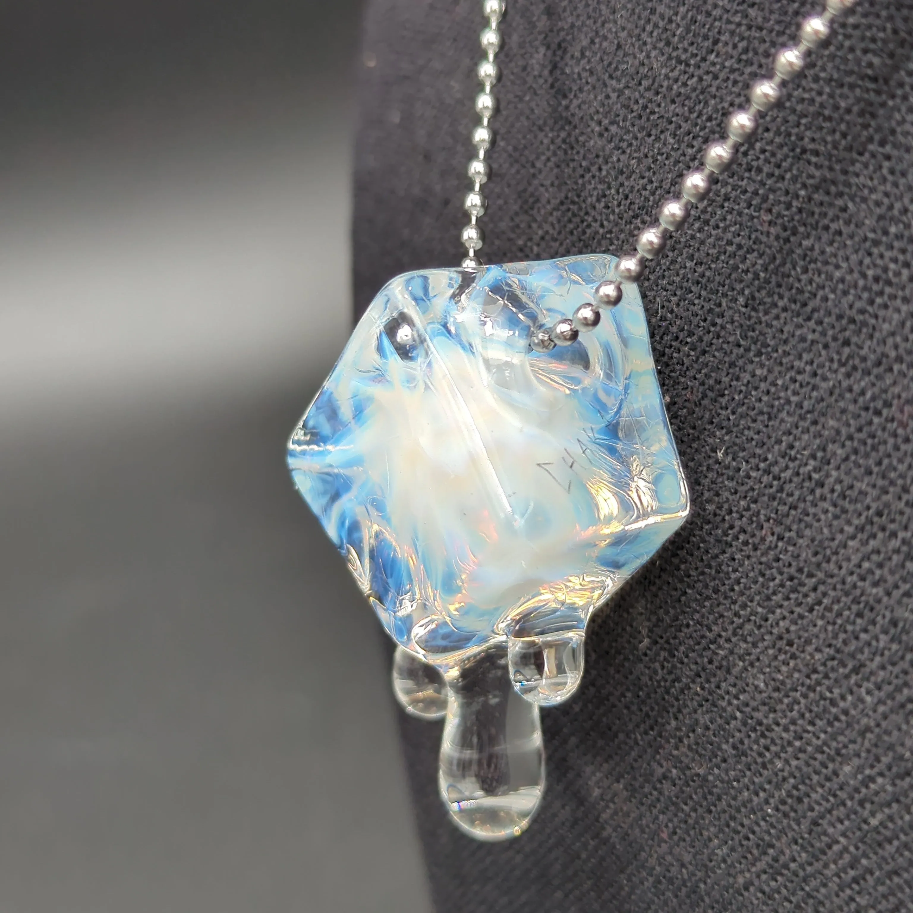 Chaka Glass Ice Core Cube Pendant