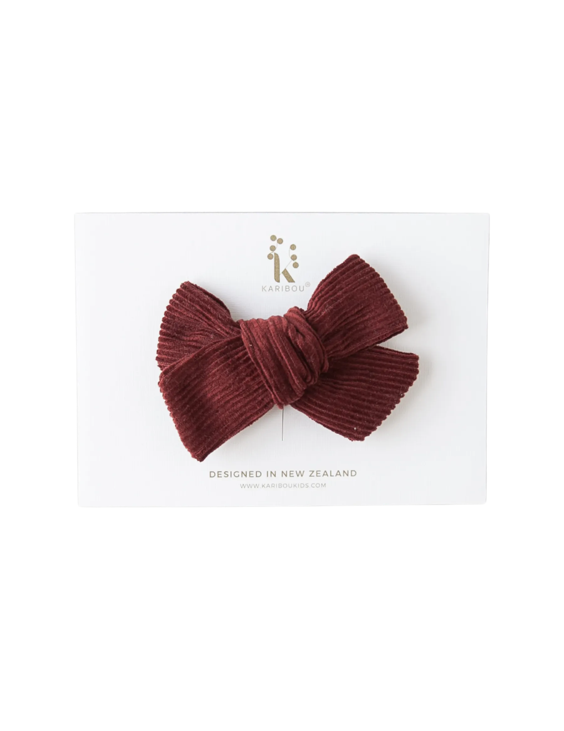 Corduroy Pinwheel Bow - Garnet