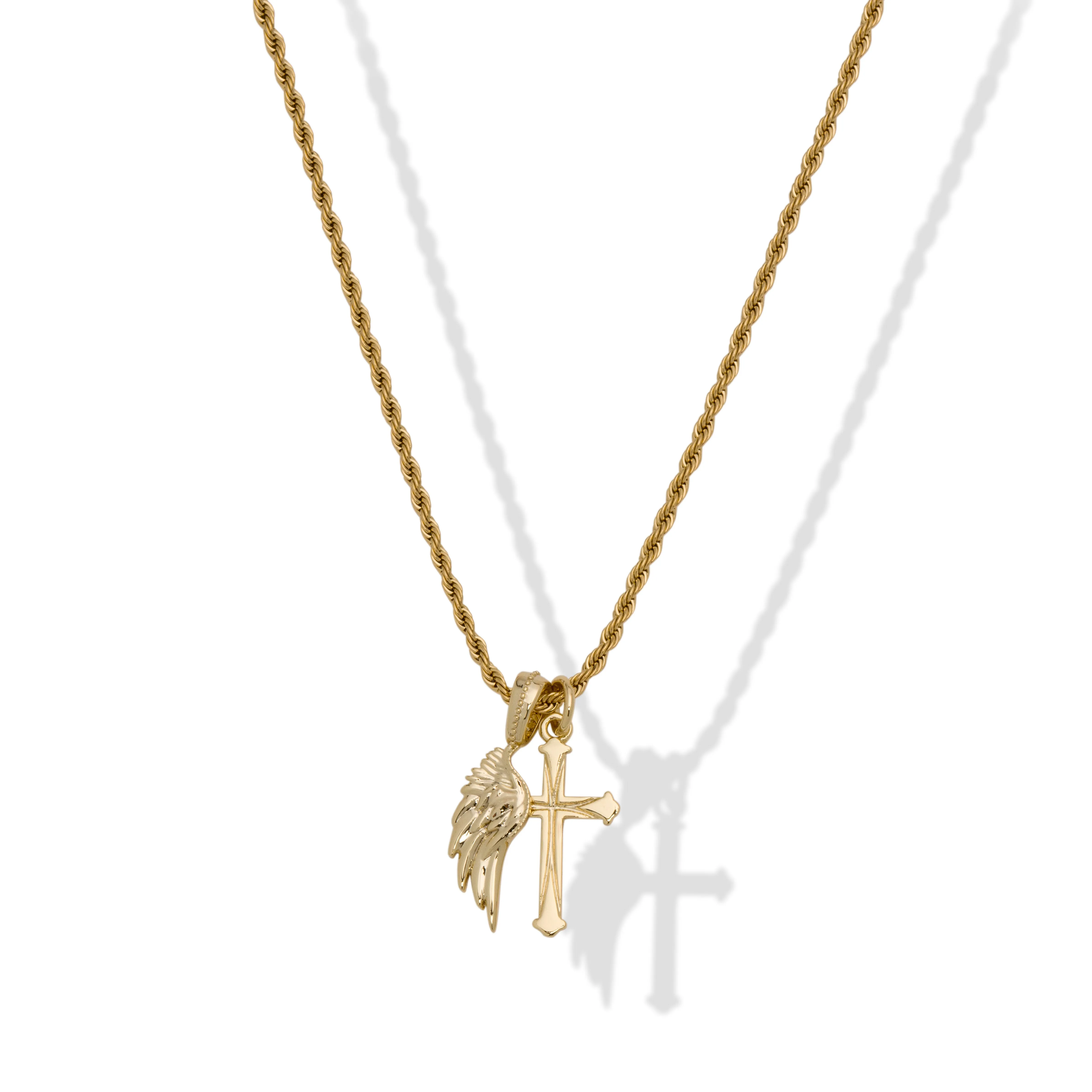 Cross and Wing Pendant