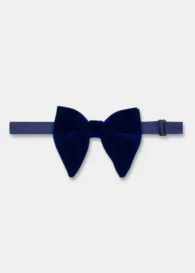 Dark Blue Velvet L Bow Tie