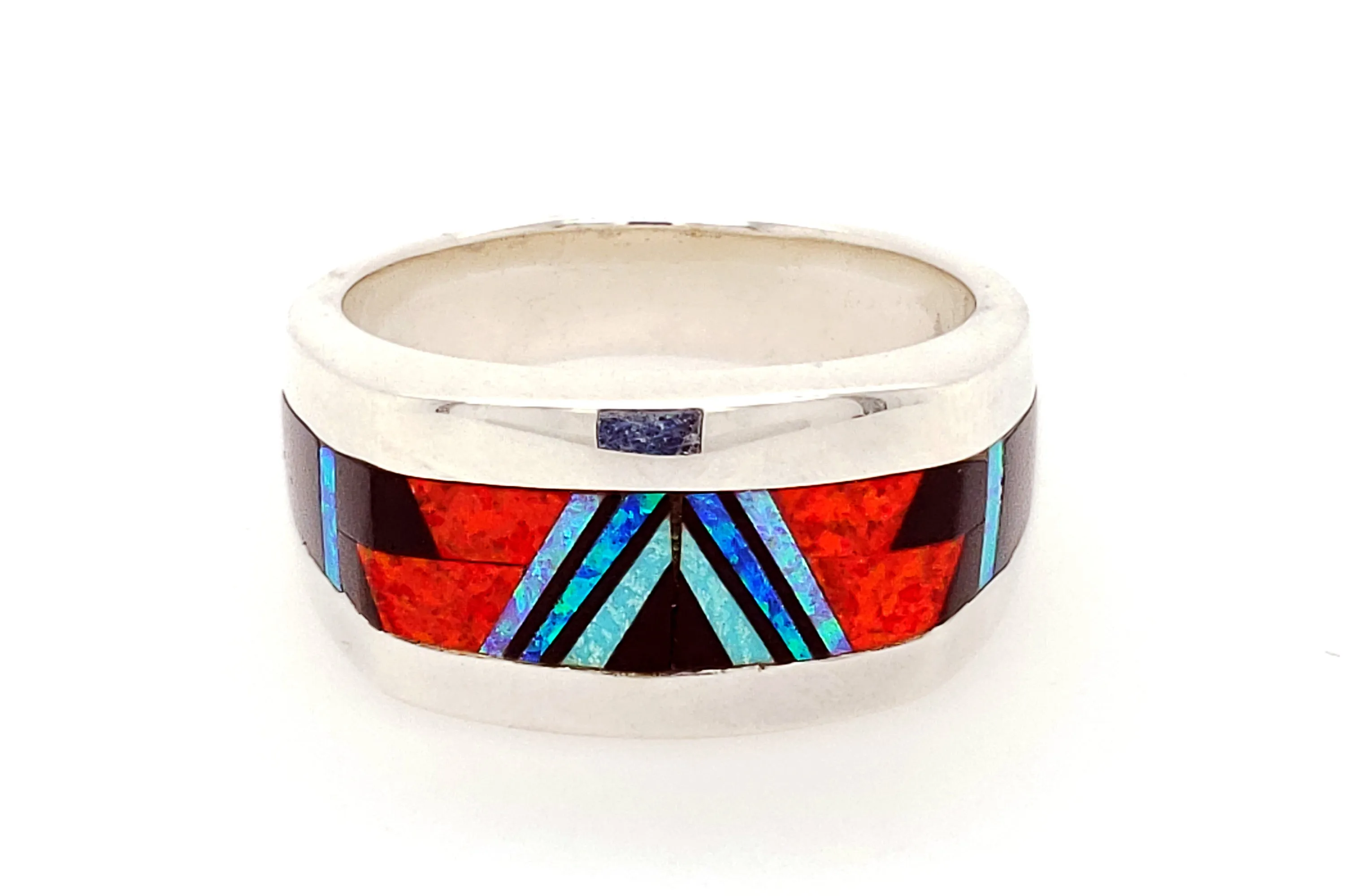 David Rosales Red Moon Man's Band Ring