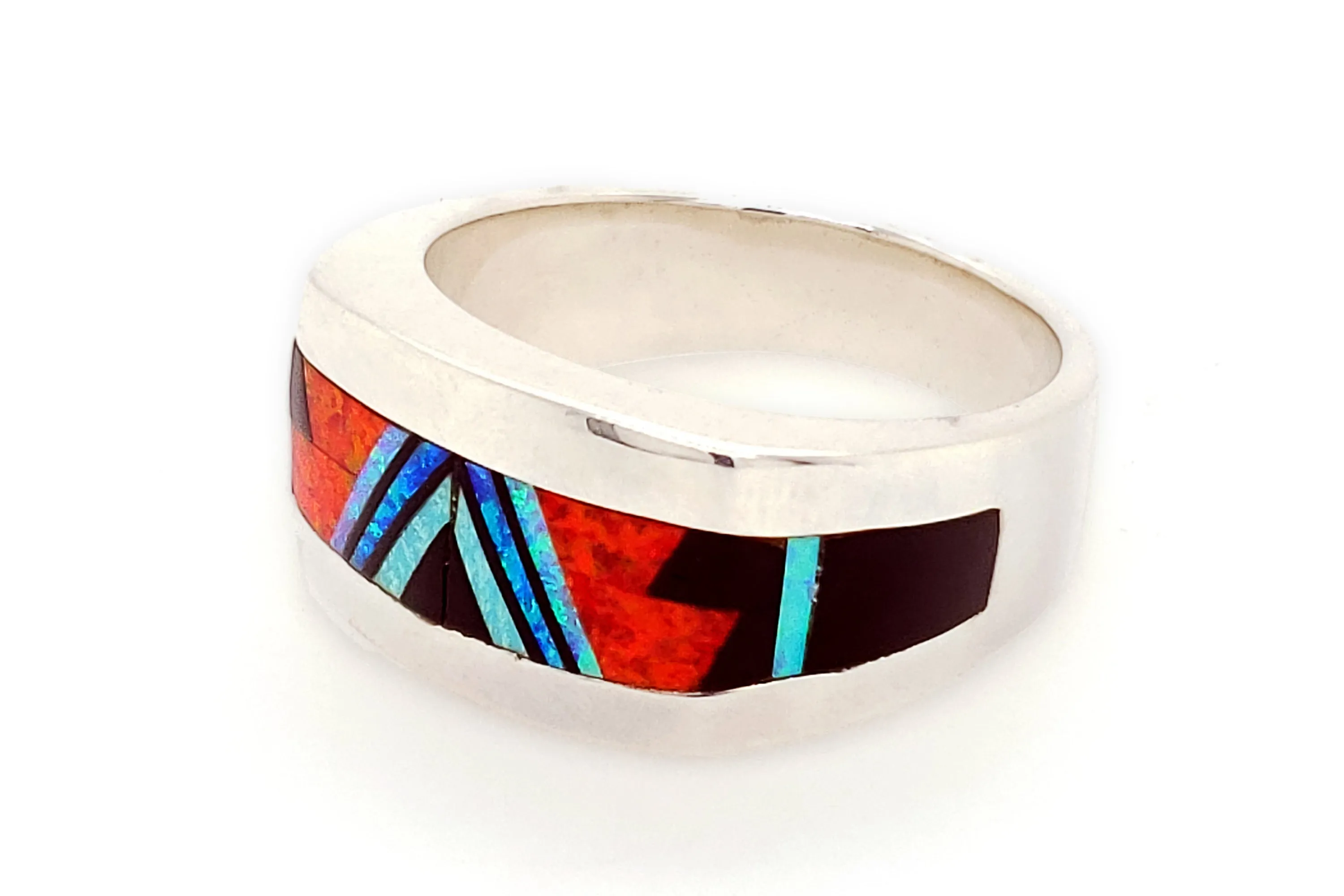 David Rosales Red Moon Man's Band Ring