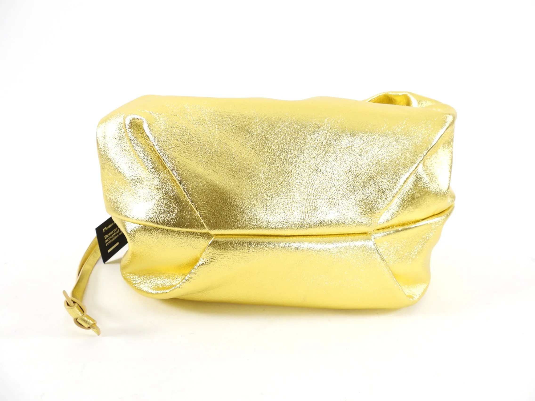 Dries Van Noten Gold Metallic Leather Bomb Bag