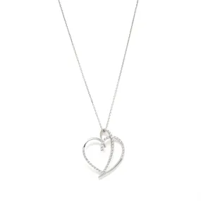 Entangled Heart Diamond Pendant Necklace in 14K White Gold