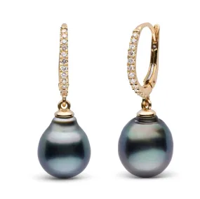 Eternal Collection Tahitian 11.0-12.0 mm Baroque Pearl & Diamond Dangle Earrings